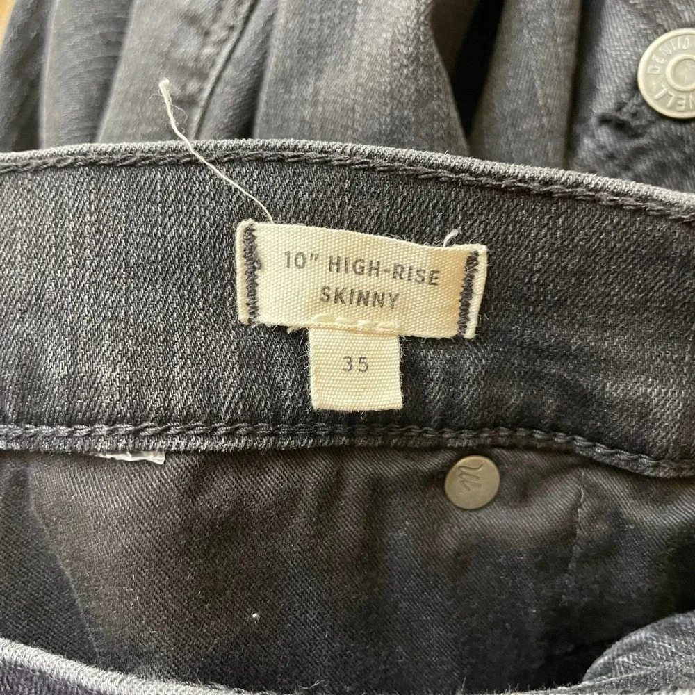 Madewell 10" High Rise Skinny Jeans Berkeley Black - Picture 5 of 7